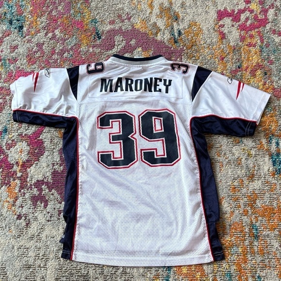 Boys Kids Laurence Maroney New England Patriots NFL Football Reebok Jersey - Picture 7 of 8